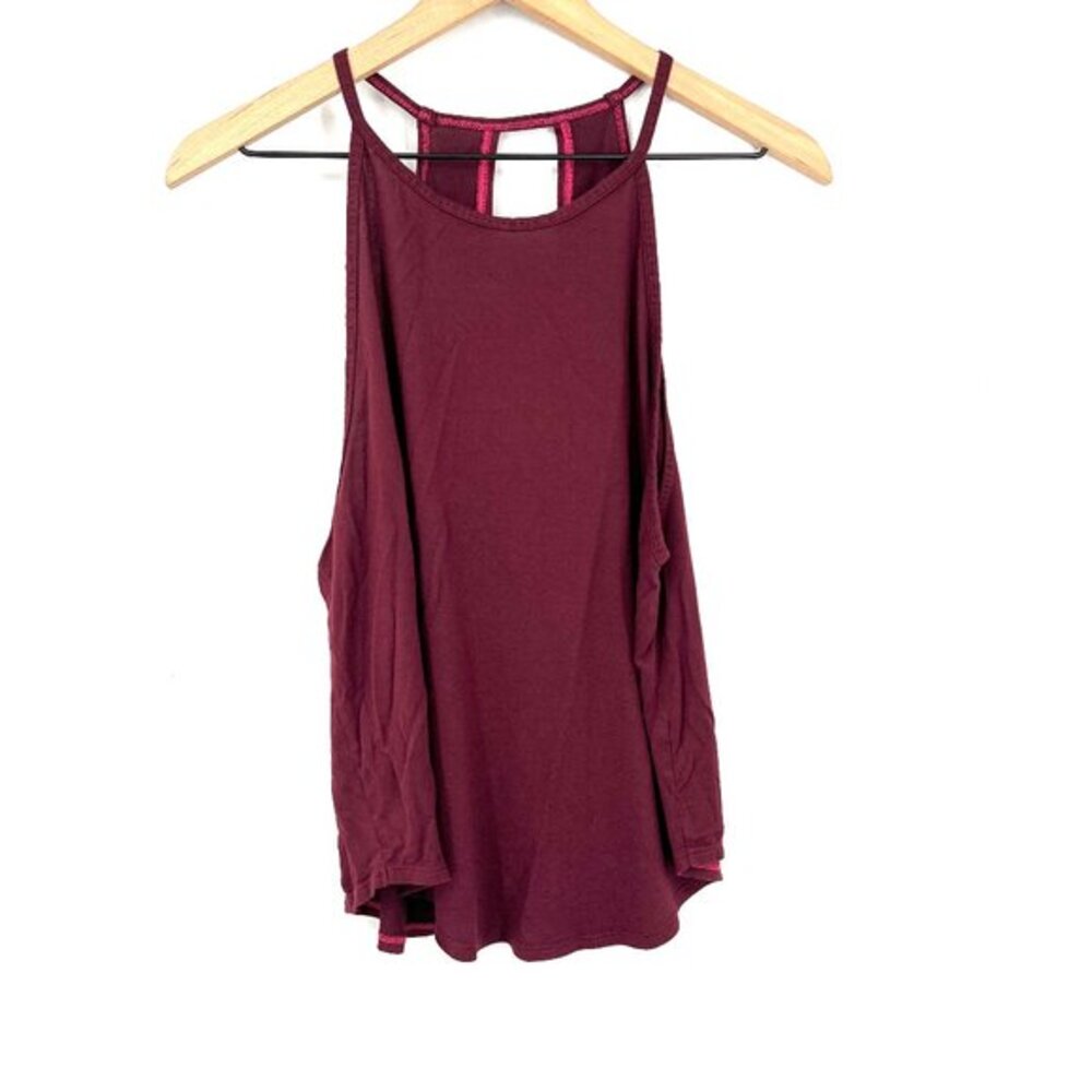 Prana halter neck keyhole back swing workout athletic‎ maroon gym yoga outdoor M